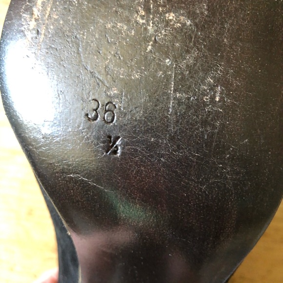 Vtg Maud Frizon Gold Swirl Black Suede Boots 36.5 - Picture 12 of 13